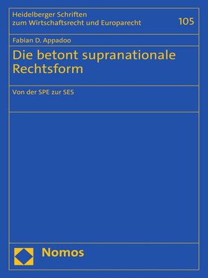 cover image of Die betont supranationale Rechtsform